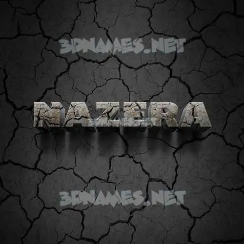 nazera in Cracked Stone style - 3D name wallpaper
