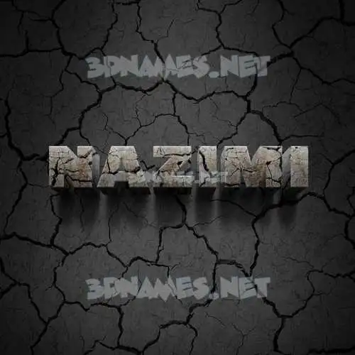 nazimi in Cracked Stone style - 3D name wallpaper