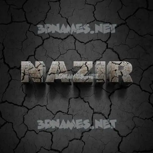 nazir in Cracked Stone style - 3D name wallpaper