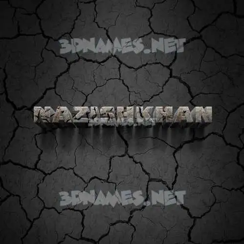 nazishkhan in Cracked Stone style - 3D name wallpaper