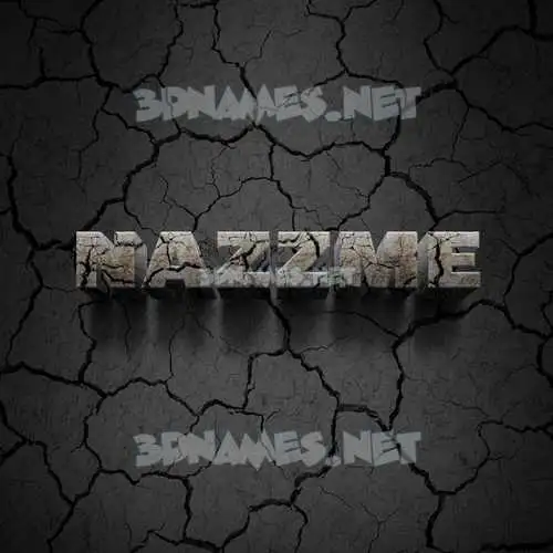 nazzme in Cracked Stone style - 3D name wallpaper