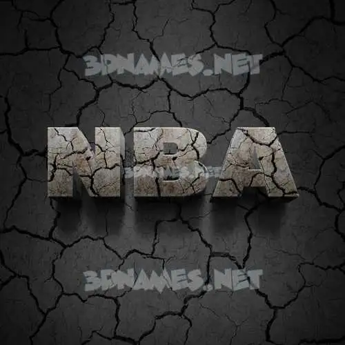 nba in Cracked Stone style - 3D name wallpaper