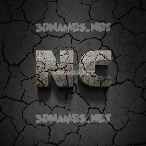 nc in Cracked Stone style - 3D name wallpaper nc in Cracked Stone style - 3D name wallpaper