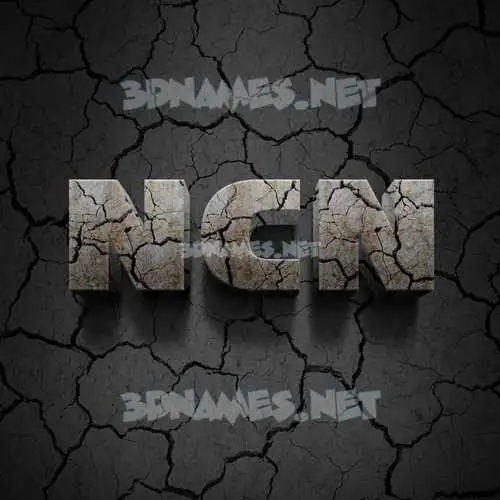 ncn in Cracked Stone style - 3D name wallpaper