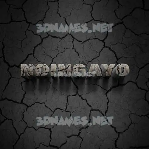 ndingayo in Cracked Stone style - 3D name wallpaper