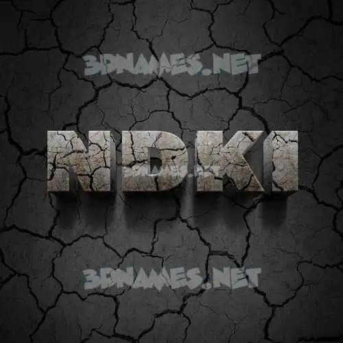 ndki in Cracked Stone style - 3D name wallpaper
