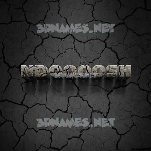 ndoooosh in Cracked Stone style - 3D name wallpaper