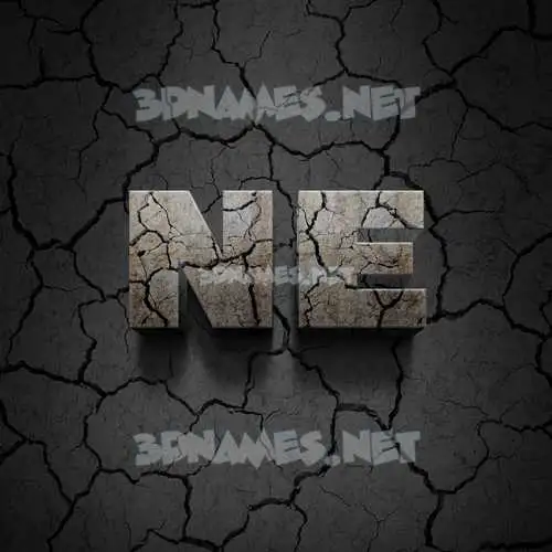 ne in Cracked Stone style - 3D name wallpaper ne in Cracked Stone style - 3D name wallpaper