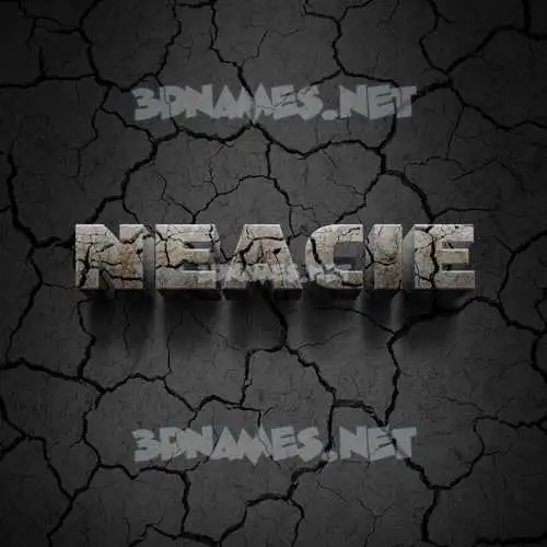 neacie in Cracked Stone style - 3D name wallpaper