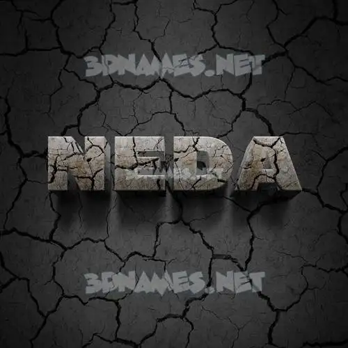 neda in Cracked Stone style - 3D name wallpaper