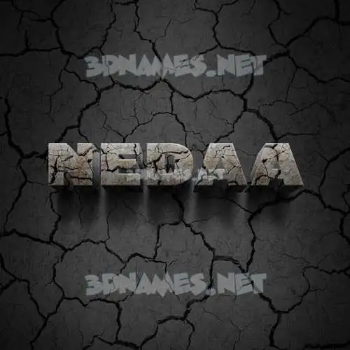 nedaa in Cracked Stone style - 3D name wallpaper nedaa in Cracked Stone style - 3D name wallpaper