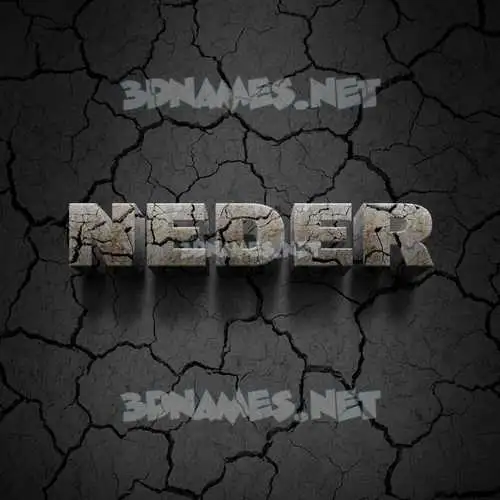 neder in Cracked Stone style - 3D name wallpaper