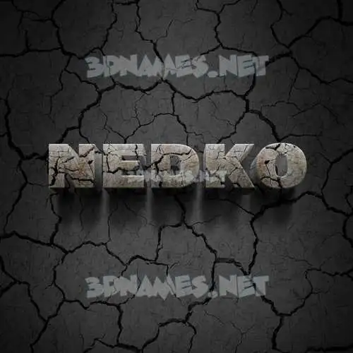 nedko in Cracked Stone style - 3D name wallpaper