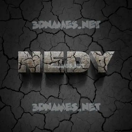 nedy in Cracked Stone style - 3D name wallpaper
