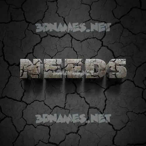 needs in Cracked Stone style - 3D name wallpaper needs in Cracked Stone style - 3D name wallpaper