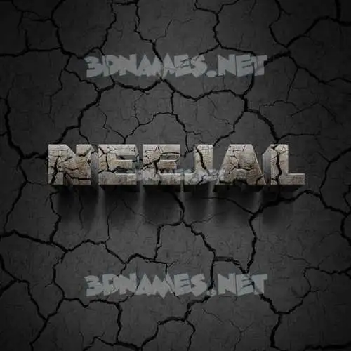 neejal in Cracked Stone style - 3D name wallpaper