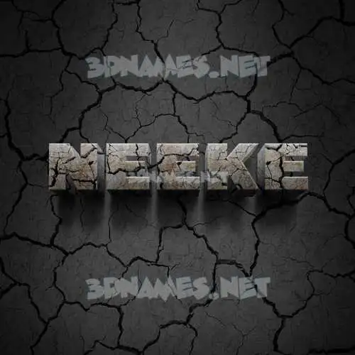 neeke in Cracked Stone style - 3D name wallpaper
