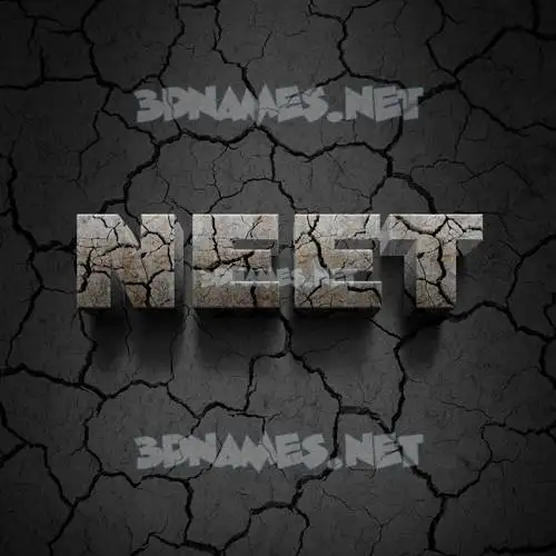 neet in Cracked Stone style - 3D name wallpaper