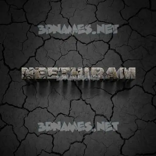 neethiram in Cracked Stone style - 3D name wallpaper