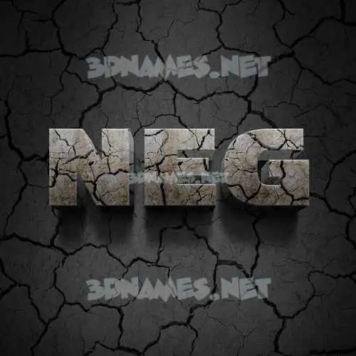 neg in Cracked Stone style - 3D name wallpaper neg in Cracked Stone style - 3D name wallpaper