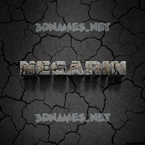negarin in Cracked Stone style - 3D name wallpaper