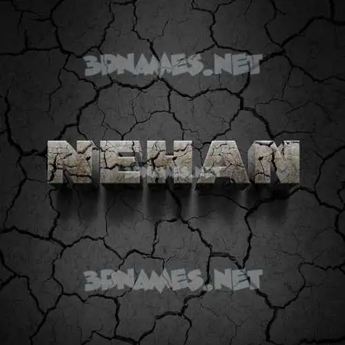 nehan in Cracked Stone style - 3D name wallpaper
