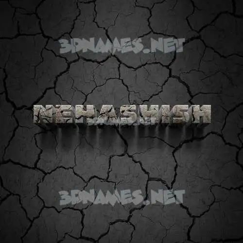 nehashish in Cracked Stone style - 3D name wallpaper