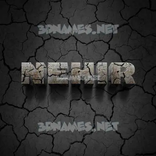 nehir in Cracked Stone style - 3D name wallpaper