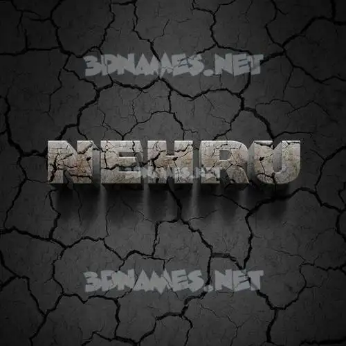 nehru in Cracked Stone style - 3D name wallpaper