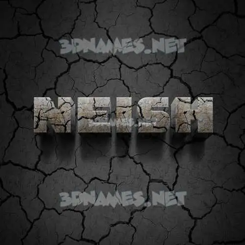 neish in Cracked Stone style - 3D name wallpaper