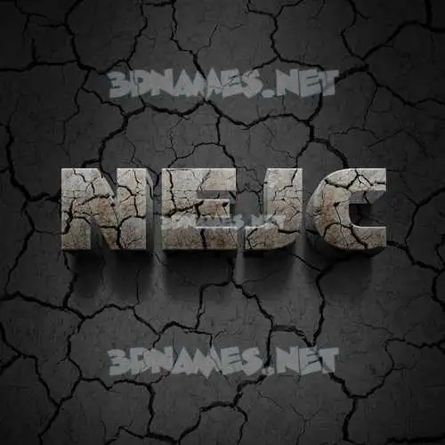 nejc in Cracked Stone style - 3D name wallpaper