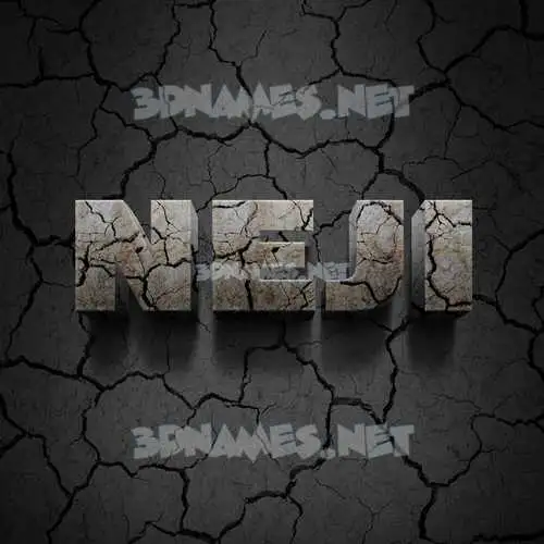 neji in Cracked Stone style - 3D name wallpaper neji in Cracked Stone style - 3D name wallpaper