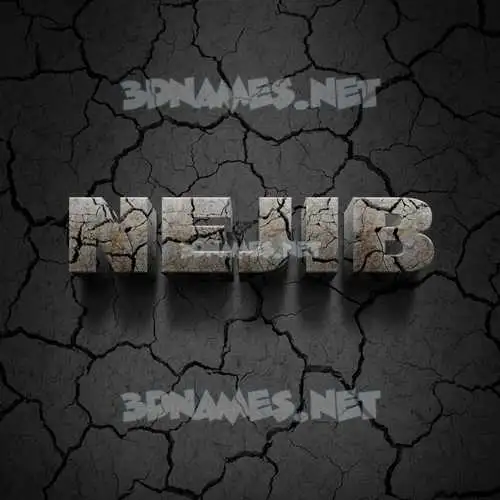 nejib in Cracked Stone style - 3D name wallpaper