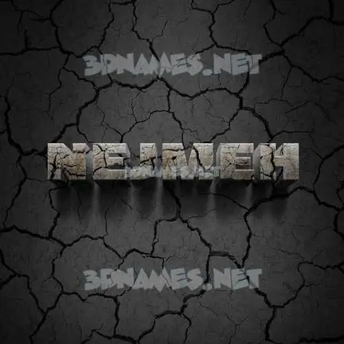 nejmeh in Cracked Stone style - 3D name wallpaper