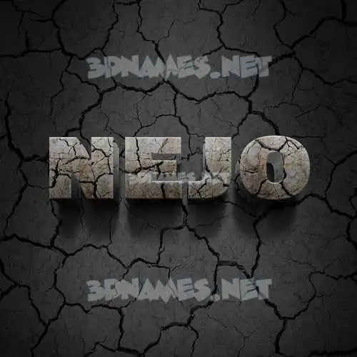 nejo in Cracked Stone style - 3D name wallpaper