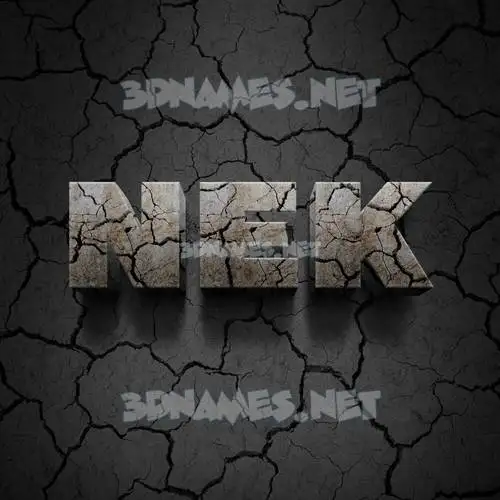 nek in Cracked Stone style - 3D name wallpaper nek in Cracked Stone style - 3D name wallpaper