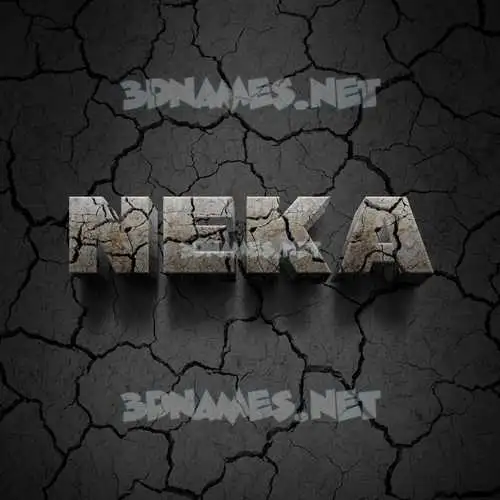 neka in Cracked Stone style - 3D name wallpaper