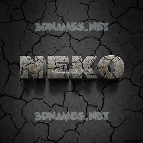 neko in Cracked Stone style - 3D name wallpaper neko in Cracked Stone style - 3D name wallpaper
