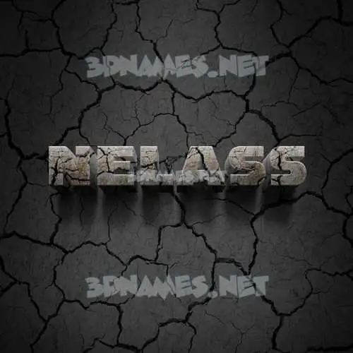 nelass in Cracked Stone style - 3D name wallpaper