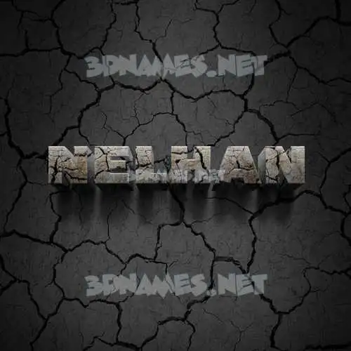 nelhan in Cracked Stone style - 3D name wallpaper