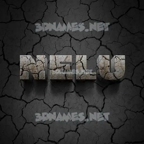 nelu in Cracked Stone style - 3D name wallpaper