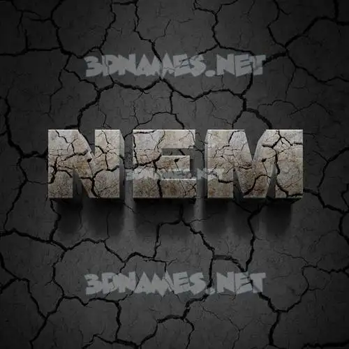 nem in Cracked Stone style - 3D name wallpaper nem in Cracked Stone style - 3D name wallpaper