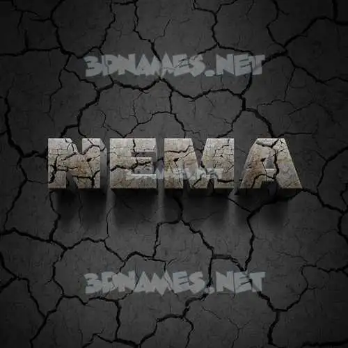 nema in Cracked Stone style - 3D name wallpaper
