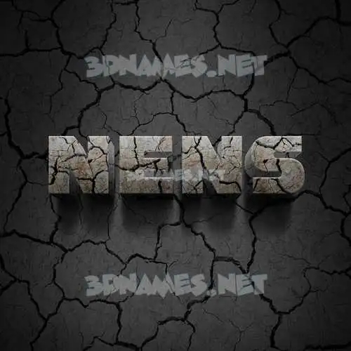 nens in Cracked Stone style - 3D name wallpaper nens in Cracked Stone style - 3D name wallpaper