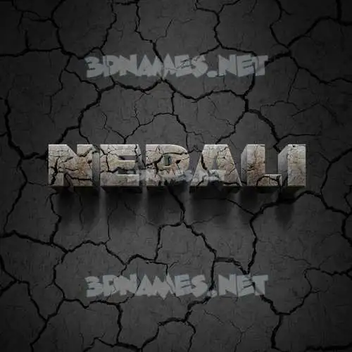 nepali in Cracked Stone style - 3D name wallpaper
