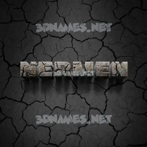 nermen in Cracked Stone style - 3D name wallpaper
