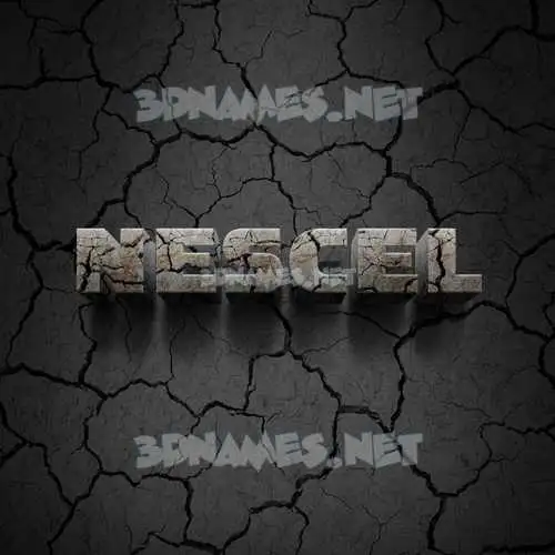 nescel in Cracked Stone style - 3D name wallpaper