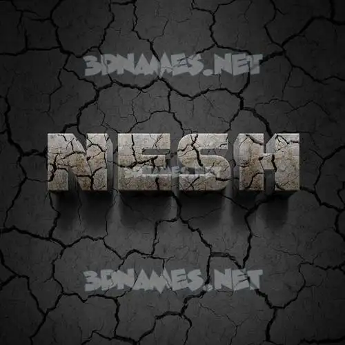 nesh in Cracked Stone style - 3D name wallpaper