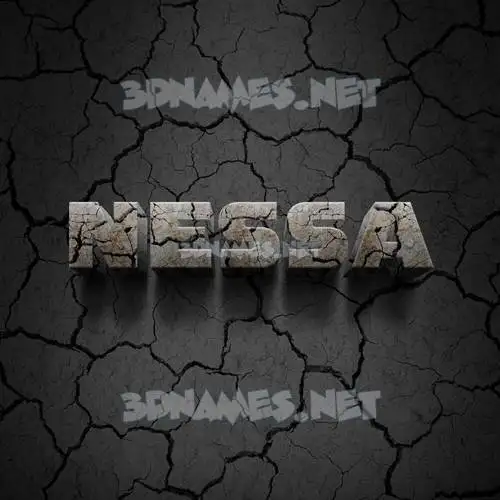 nessa in Cracked Stone style - 3D name wallpaper