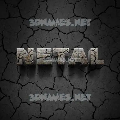 netal in Cracked Stone style - 3D name wallpaper
